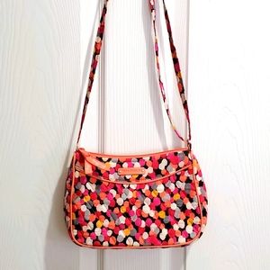 Vera Bradley pink and orange polka dot crossbody